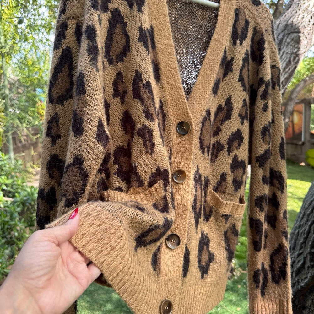 Cotton-On Leopard Print Button-Up Cardigan Sweater - Picture 6 of 8